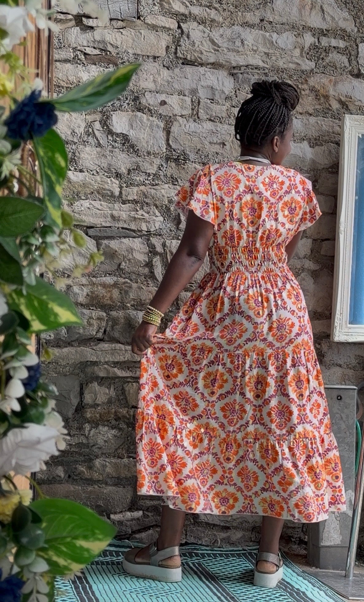 Stunning Printed Atta Dress In Maxi Length Fits Size 8-20