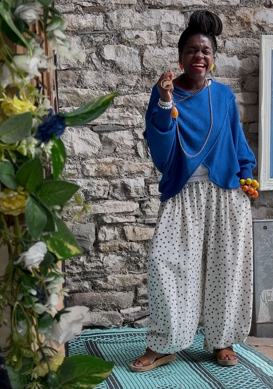 Stunning Cross-Over Front Layering Amina Top In Cobalt Blue Size 10-24
