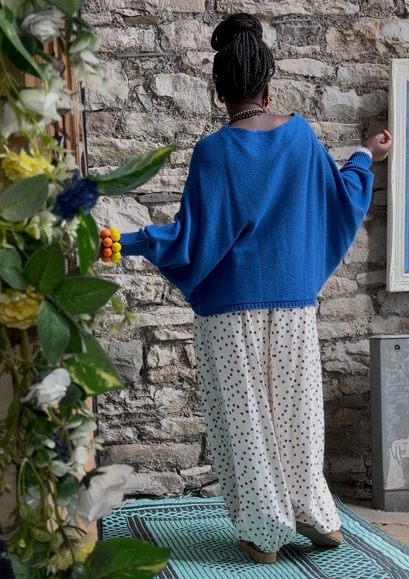 Stunning Cross-Over Front Layering Amina Top In Cobalt Blue Size 10-24