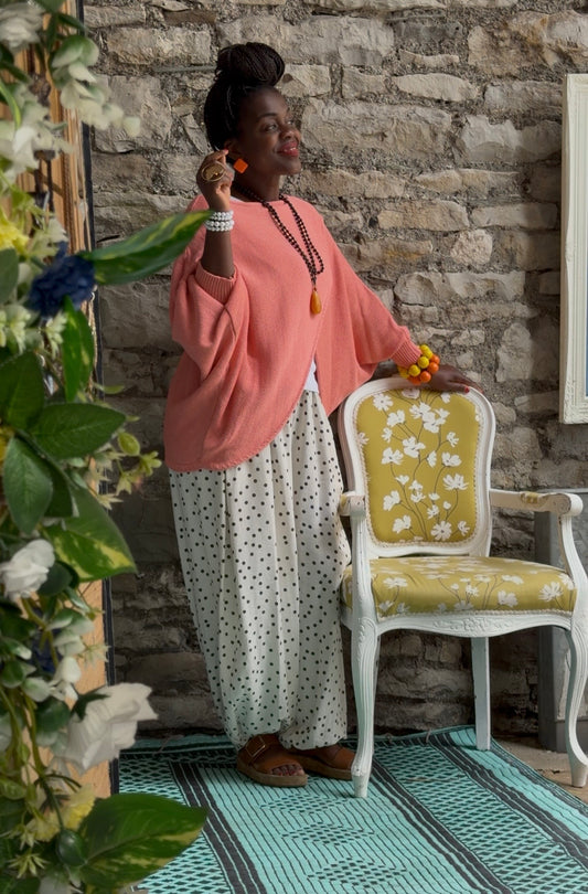 Stunning Cross-Over Front Layering Amina Top In Salmon Size 10-24