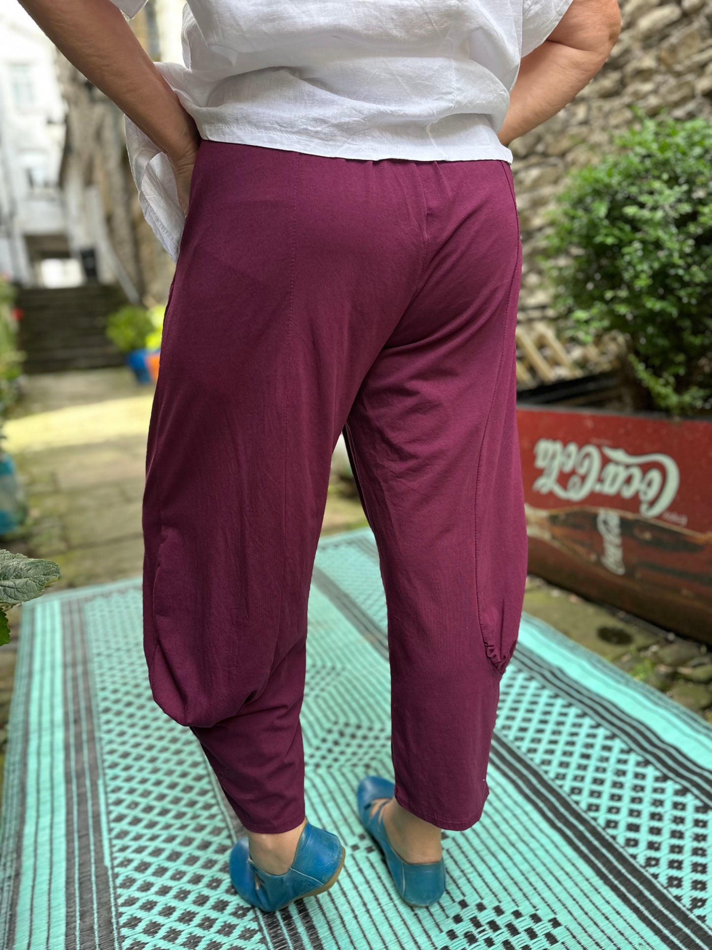 Short Length Burgundy Azu Trousers Fits Size 8-22
