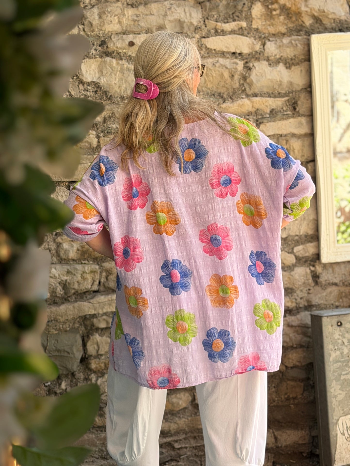 100% Cotton Two Pockets Daisy Amma Top One Size Fit Size 12-20