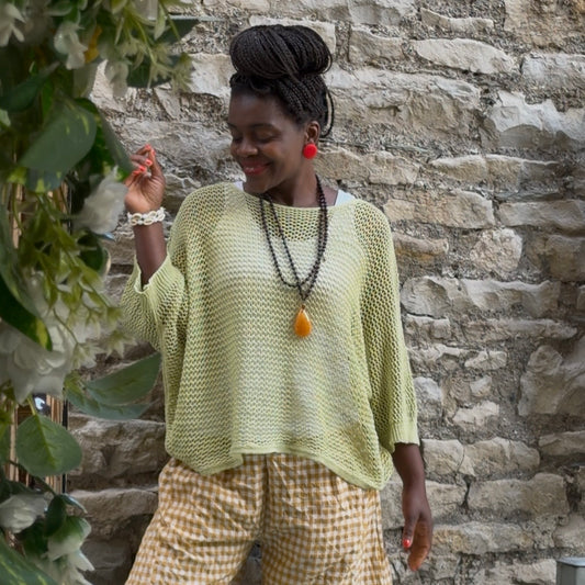 Stunning AFFINAH Layering Fish Net Top Size 10-24 In Apple Green
