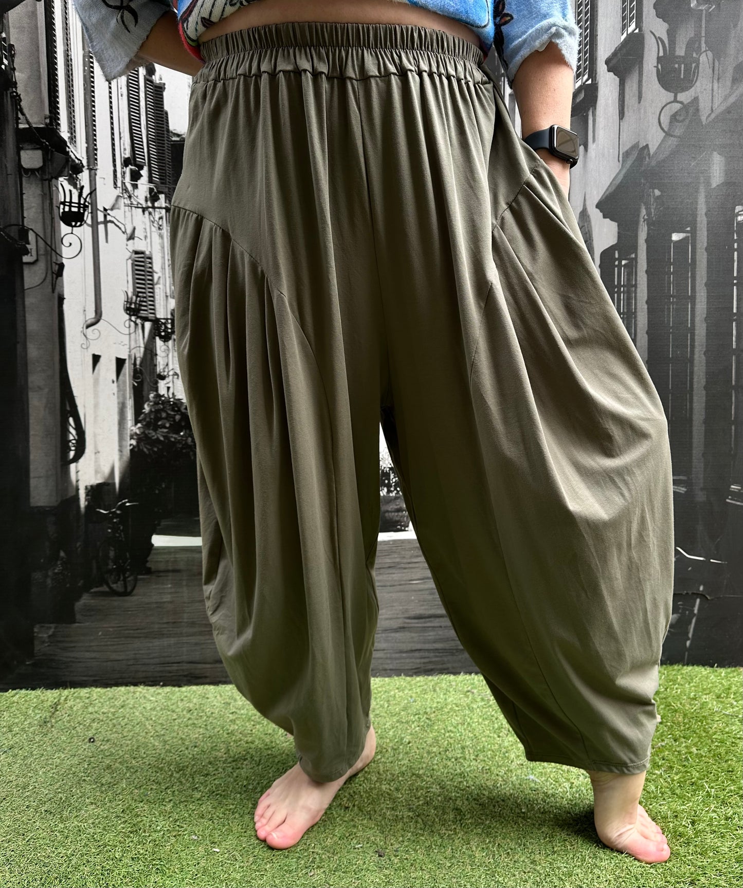 Yeba Trousers In Khaki Fits Size 12-26