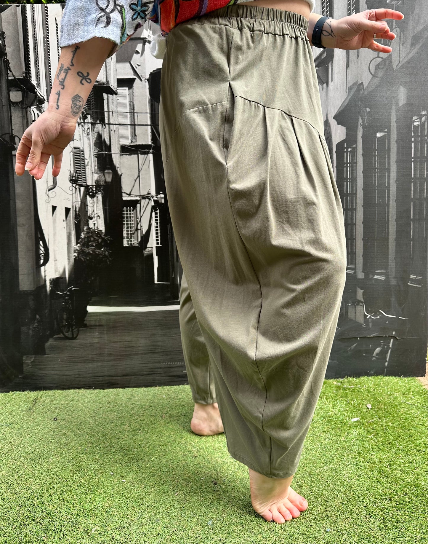 Yeba Trousers In Khaki Fits Size 12-26