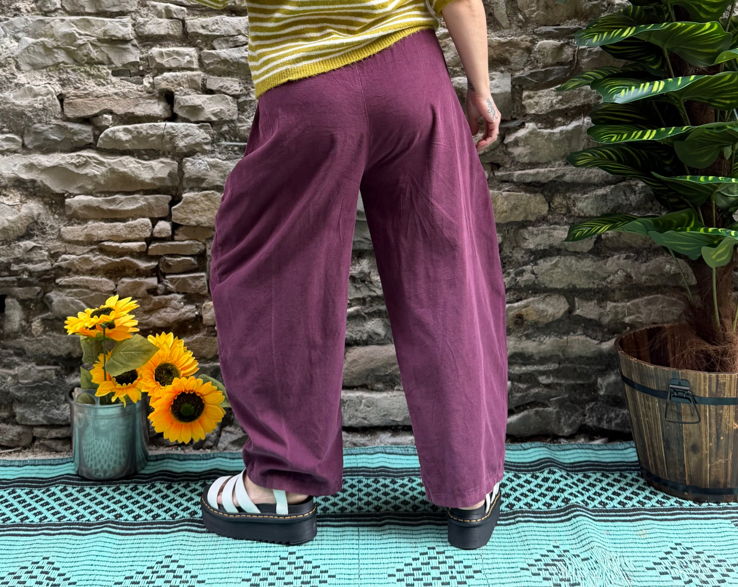 Cord kayah Trousers In Purple One Size Fits Size 10-20