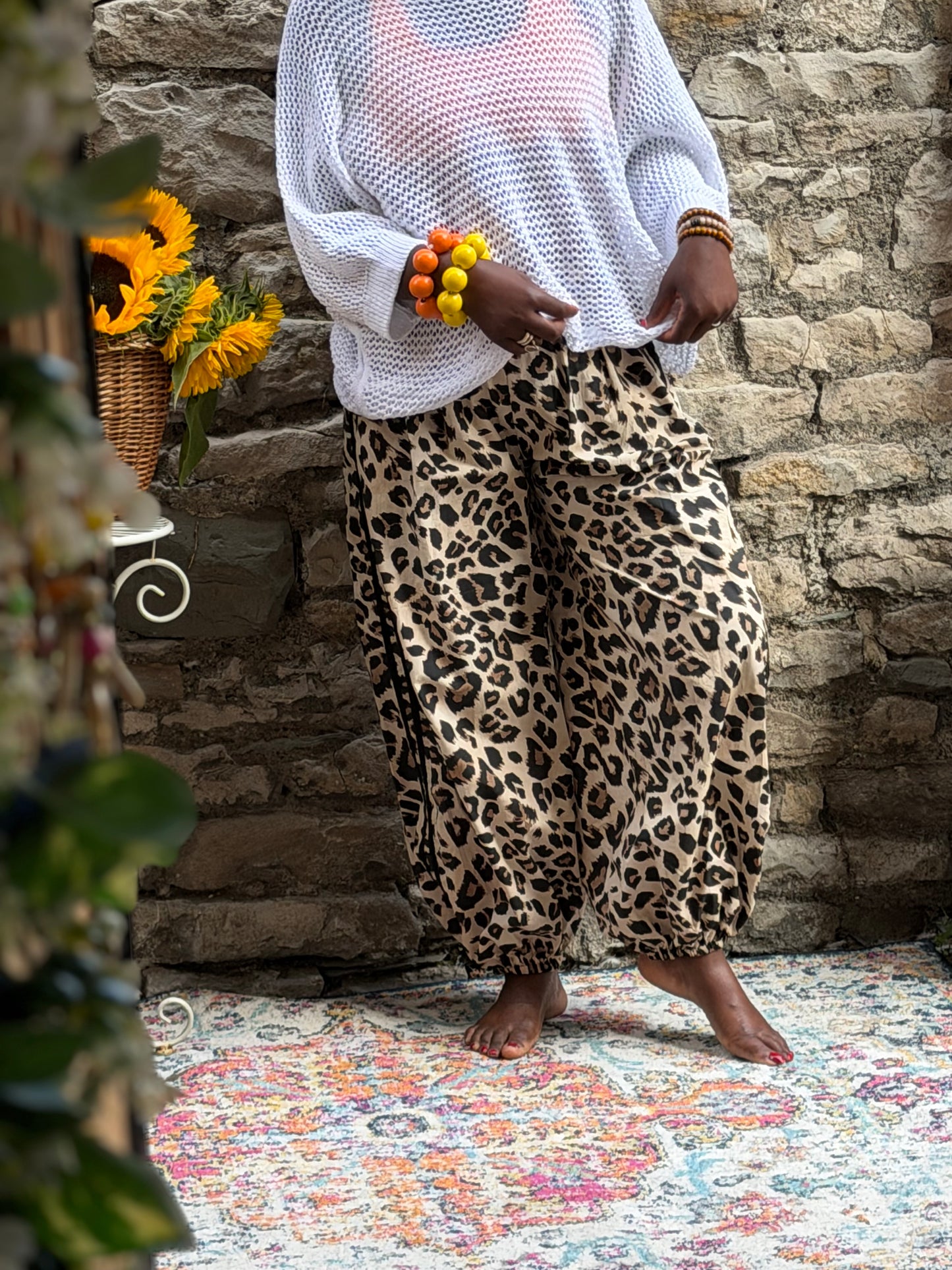 print cargo trousers one size 8-18 in animal print