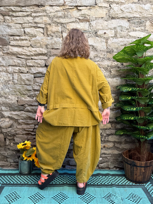 Cord Yeba Set Trousers and Top In  Fits Size 12-26 In Olive Green