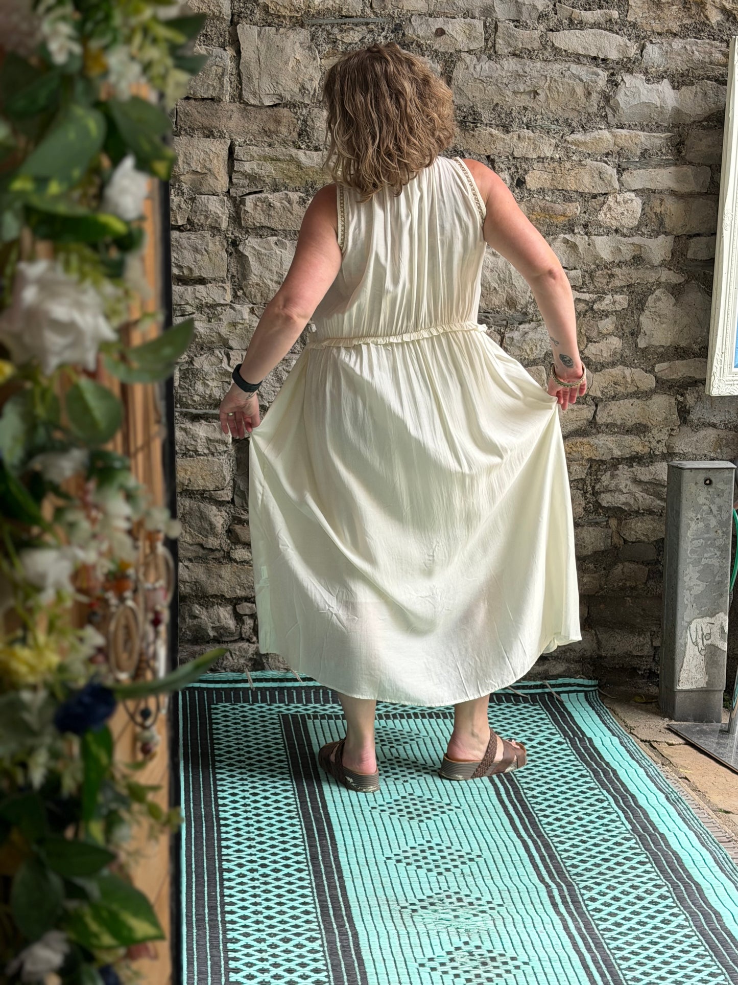 Stunning Grecian Style Dress with Embroidery Details One Size Will Fit Sizes 10-18