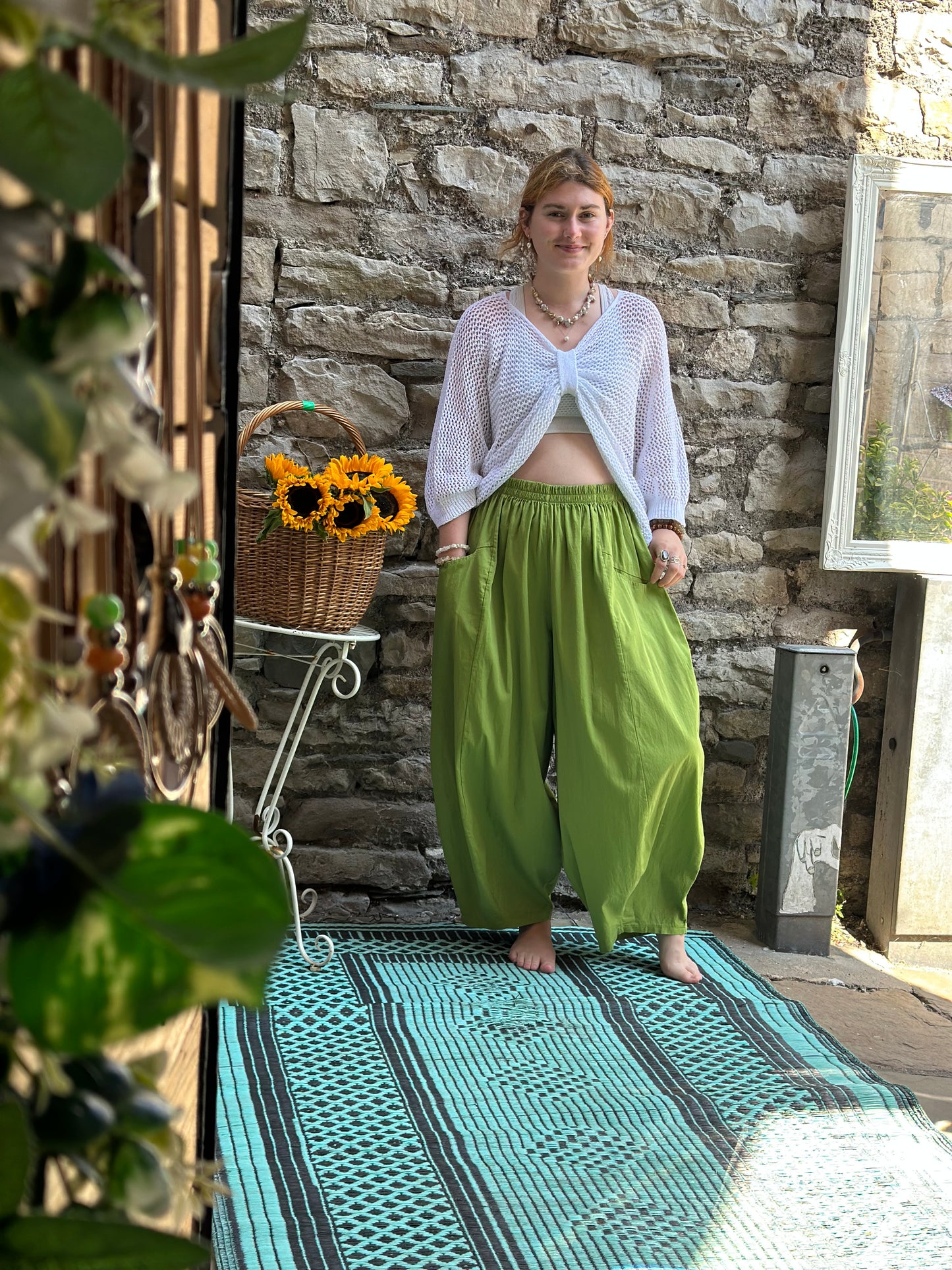 Ama Trousers One Size Fits 8-20 in Apple Green