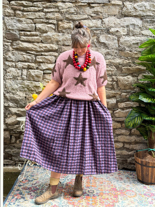 Stunning Tama Layering Dress size 8.22 Purple and Navy