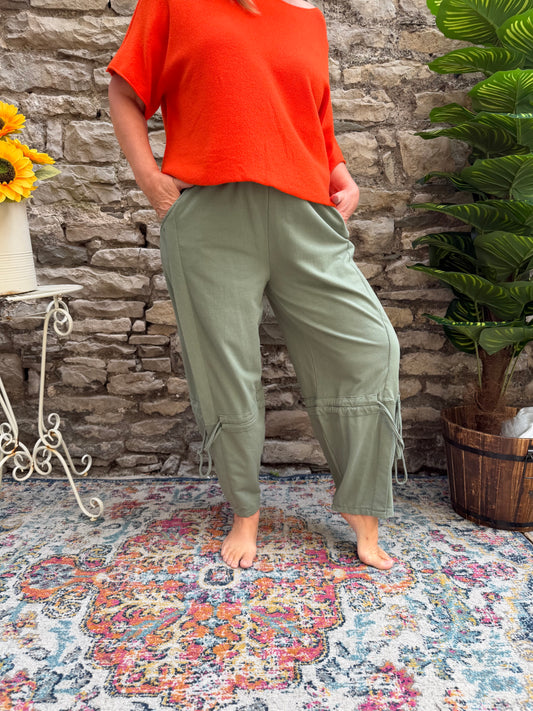 Super Comfy COTTON Assiweh Trousers Fits Size 12-24 In Khaki