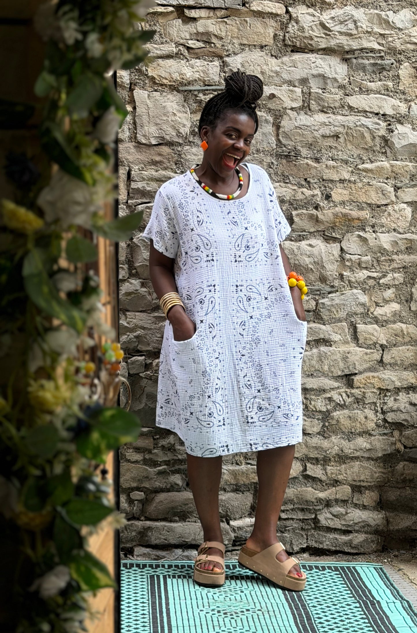 Bandanna Dress One Size Fits 8-18 in White