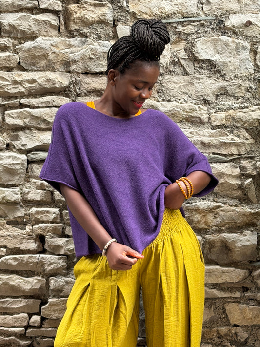 Stunning Ayana knitted Scoop Neckline Jumper In purple Size 8-20