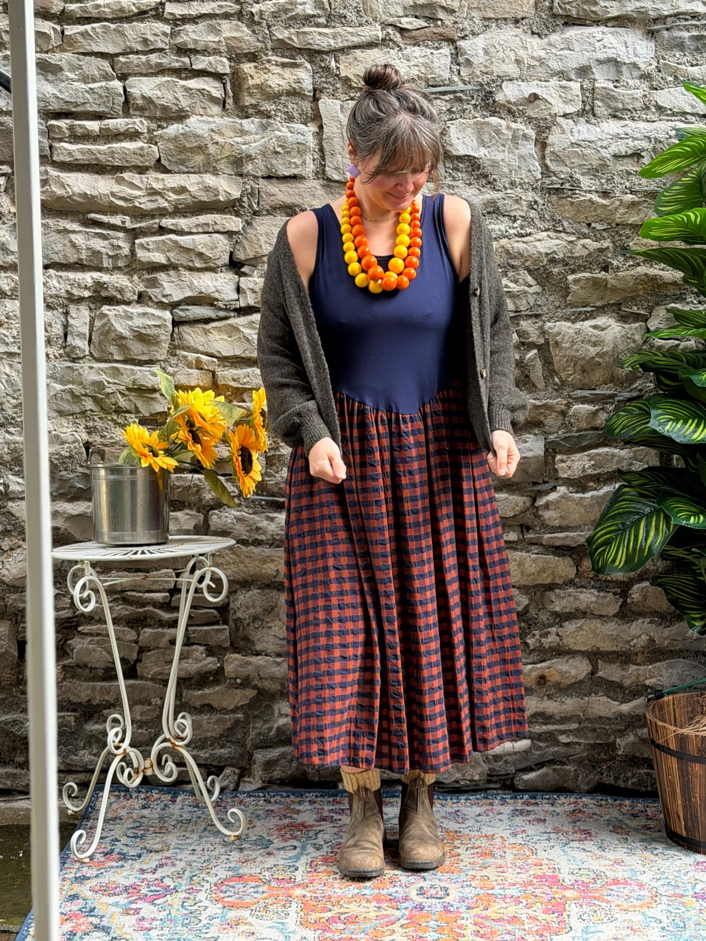 Stunning Tama Layering Dress size 8.22 Purple and Rust