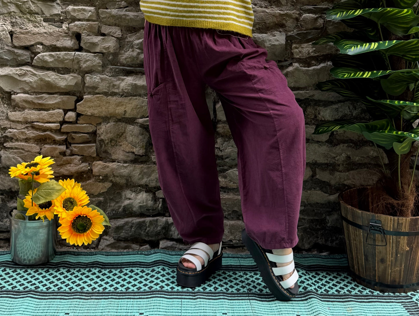 Cord kayah Trousers In Purple One Size Fits Size 10-20