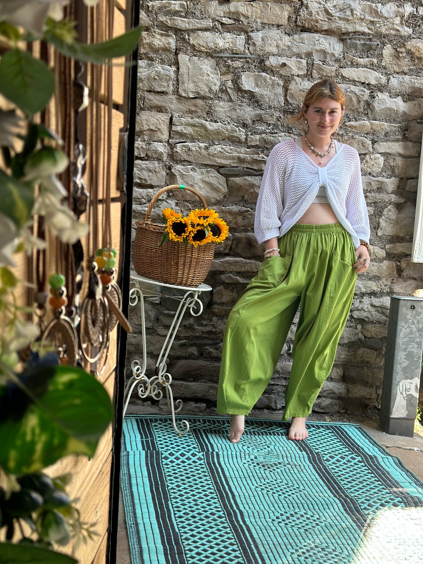 Ama Trousers One Size Fits 8-20 in Apple Green