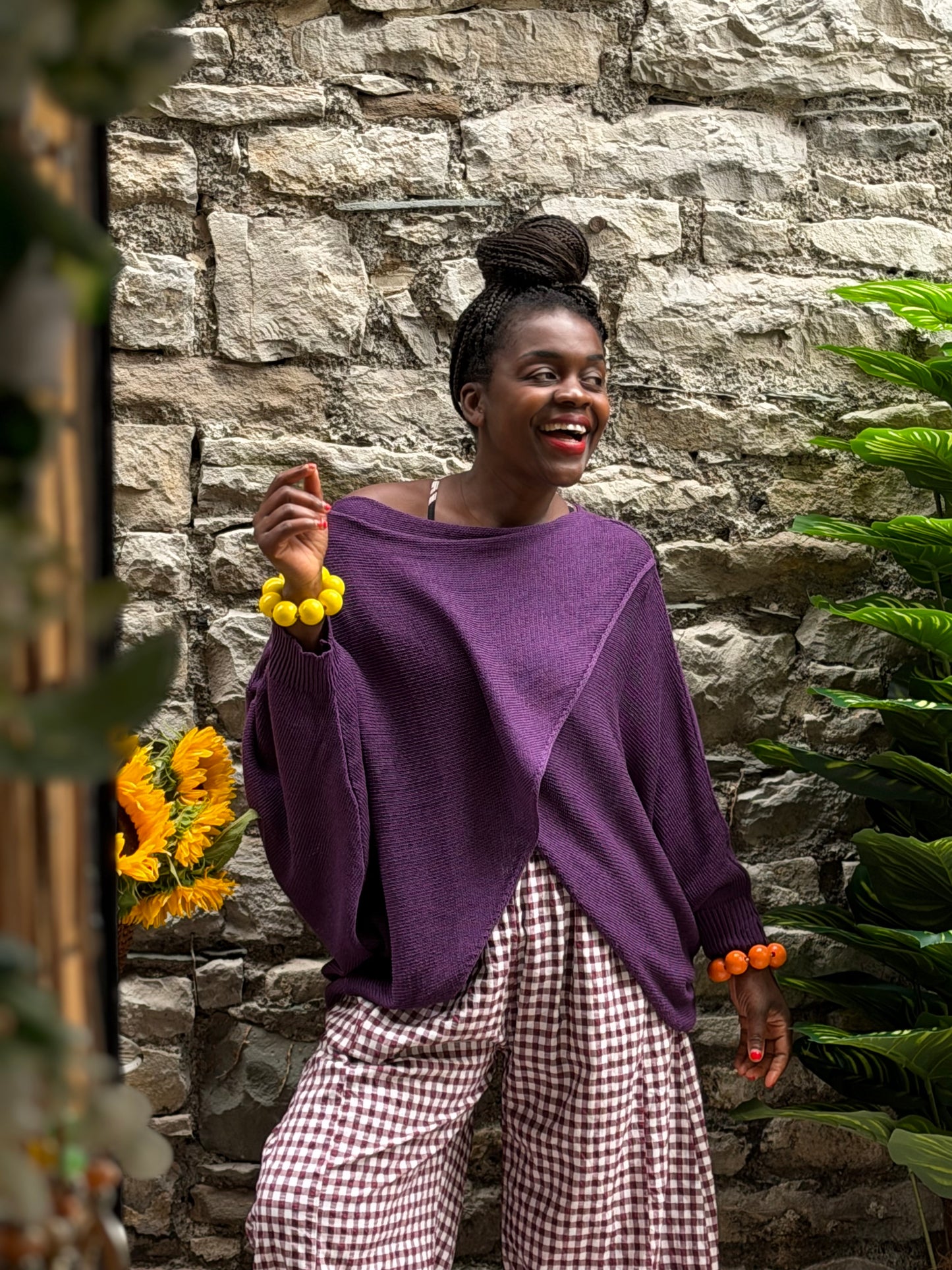 Stunning Cross-Over Front Layering Amina Top In Royal purple Colour Size 10-24