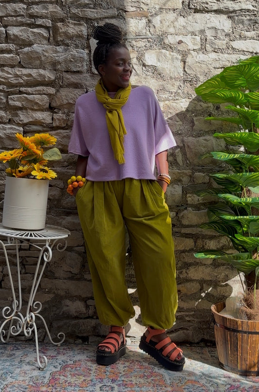 Avocado Green Cuff Hem Cord Amoki Trousers Fit Size 8-18