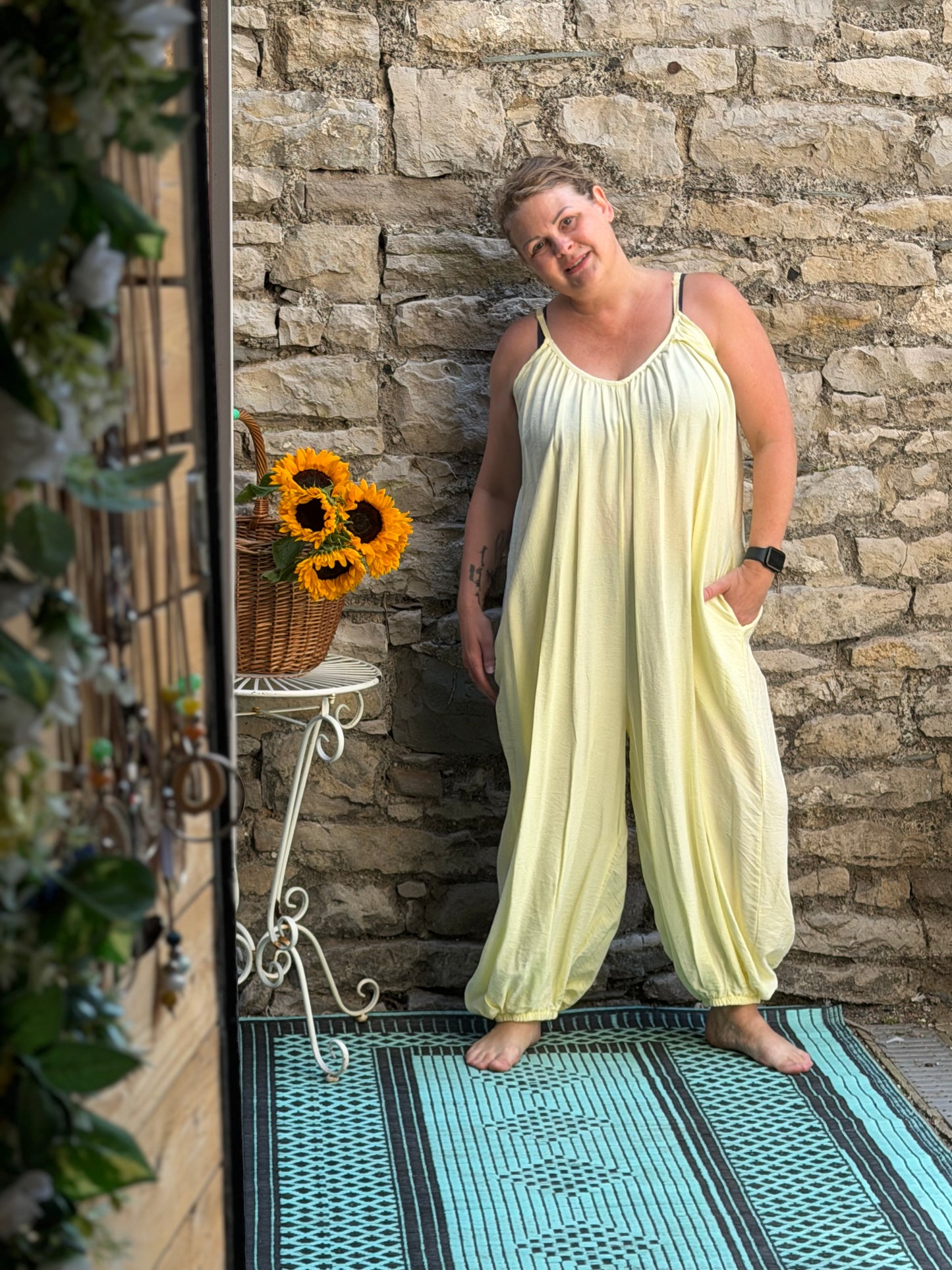 Lele Yellow jumpsuit in one size fits 8-20