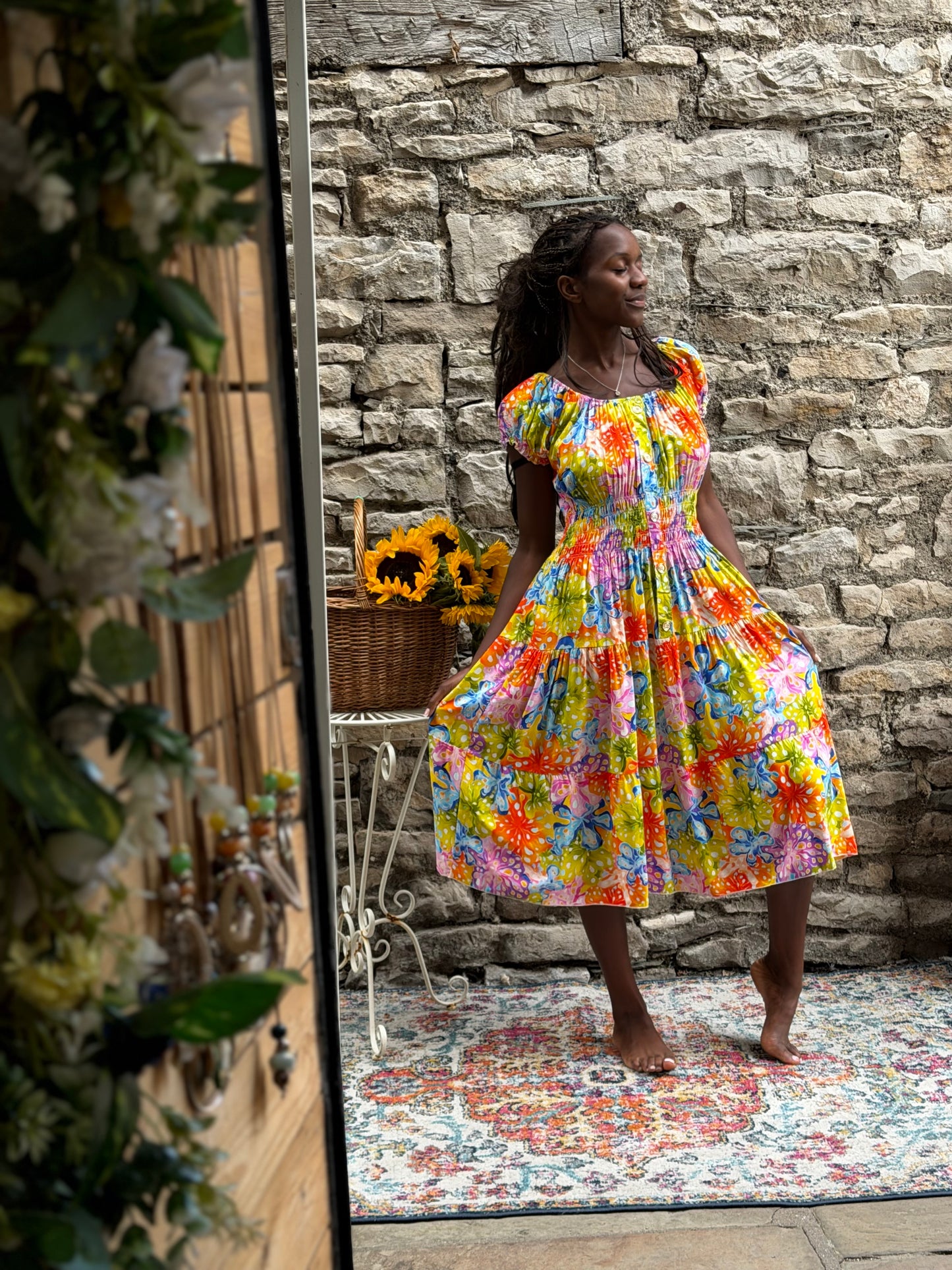 Stunning Printed Atta Dress In Midi Length Fits Size 8-20 (Copy)