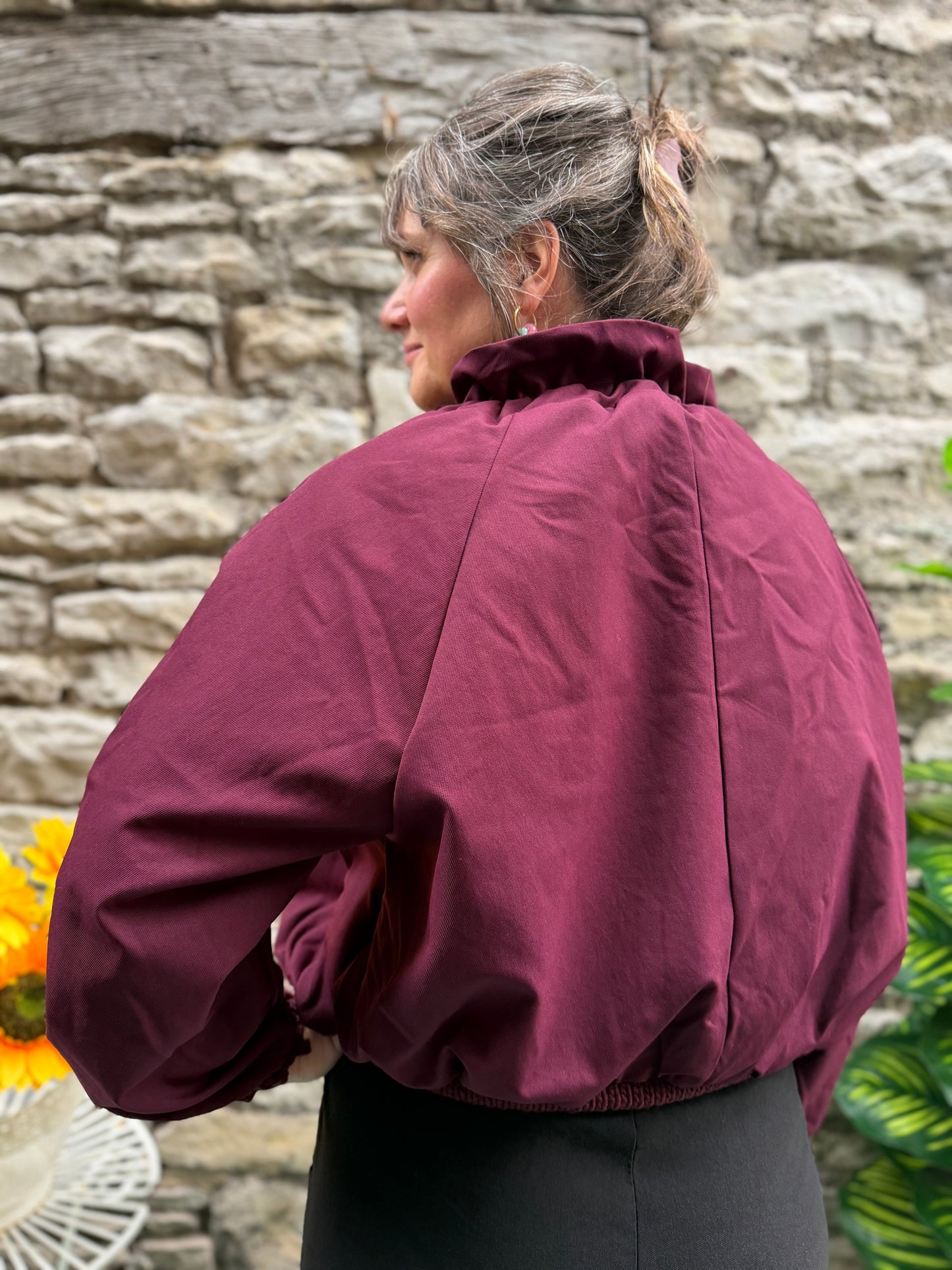 Stunning Burgundy Tala Bomber Jacket One Fit Size 10-18