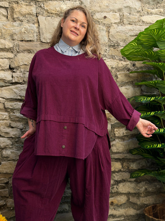 Cord Yeba Top In  Fits Size 12-22 In Raspberry