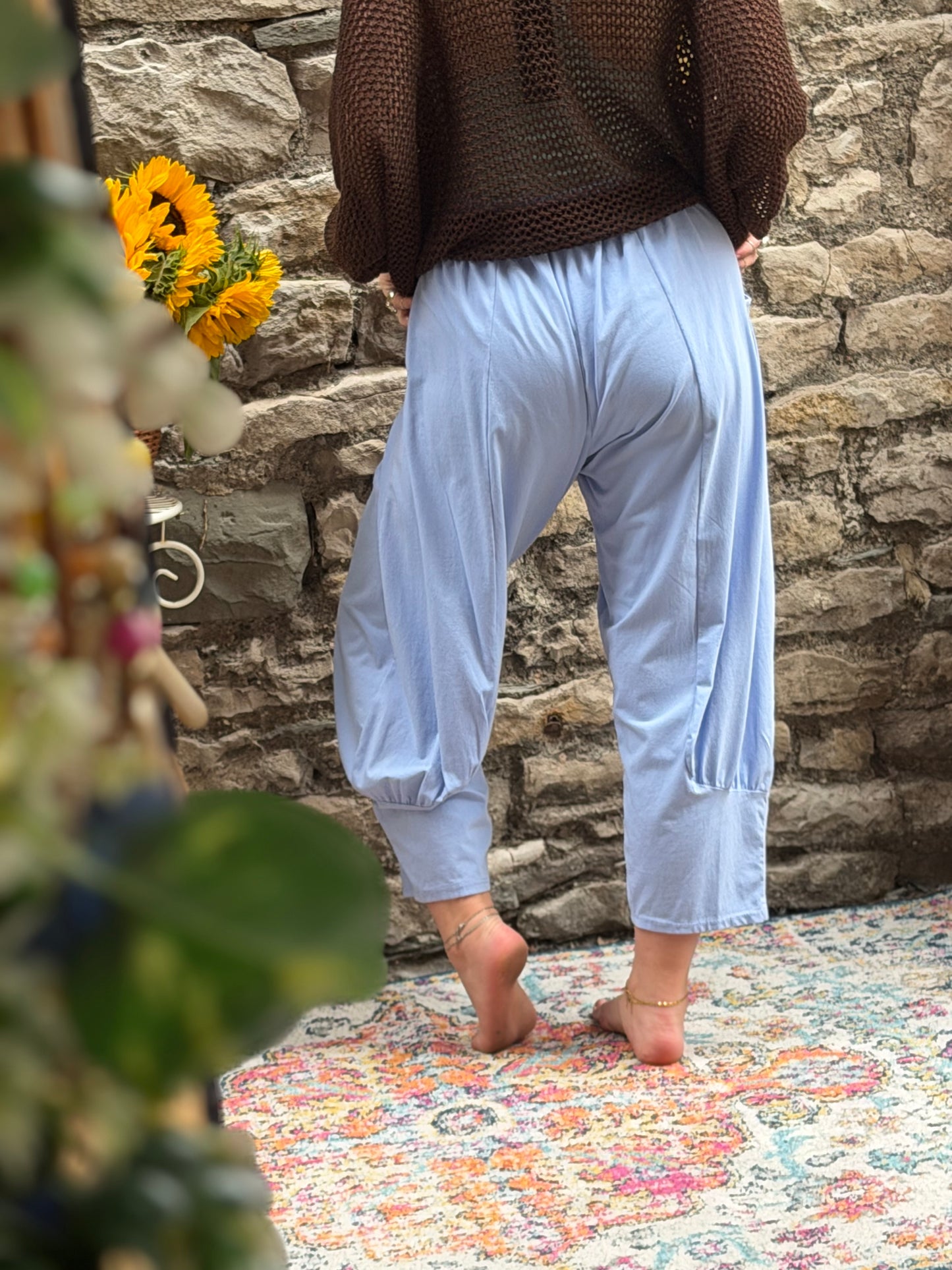 Azu Trousers In Blue Fits Size 8-22