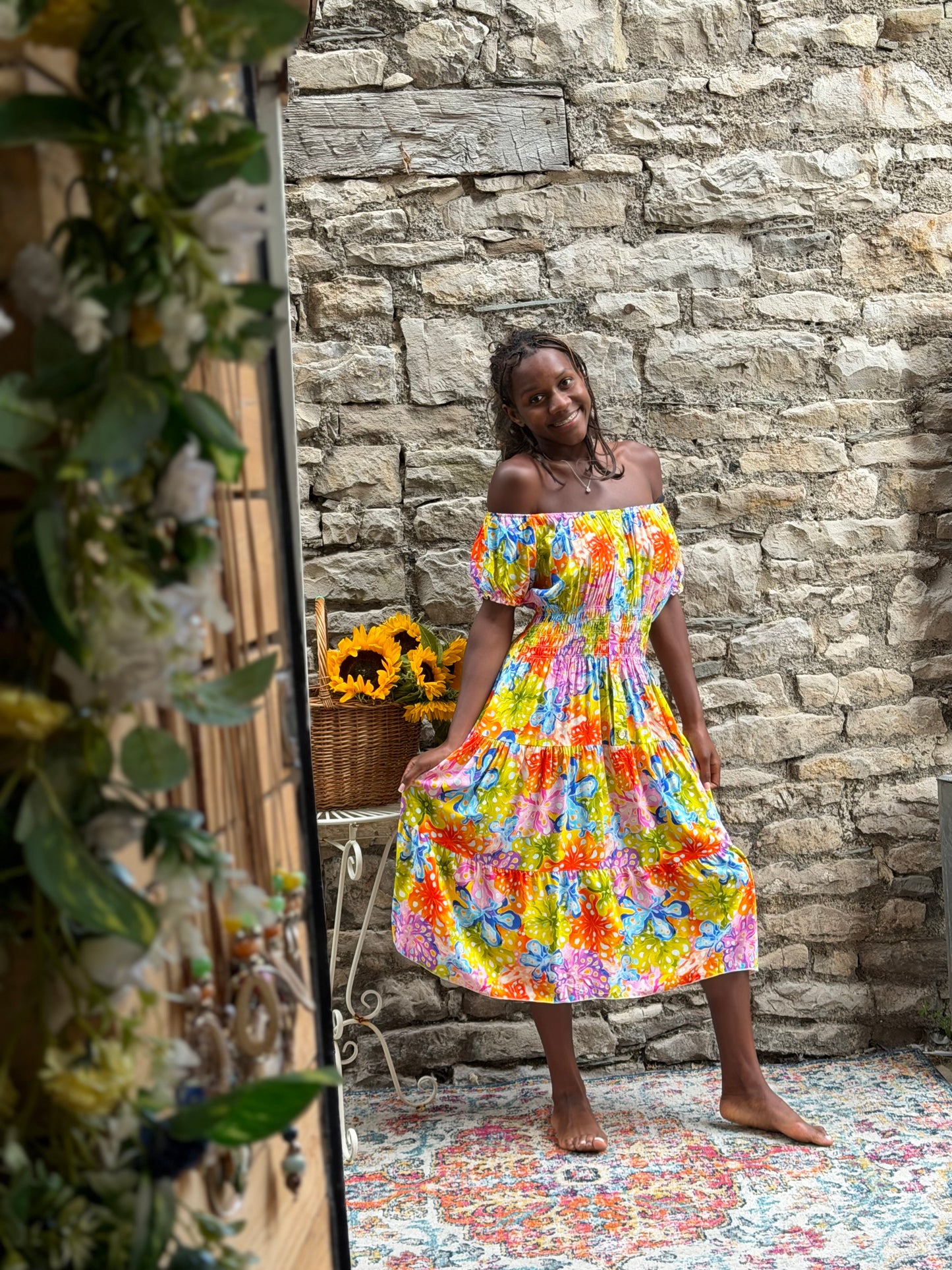 Stunning Printed Atta Dress In Midi Length Fits Size 8-20 (Copy)