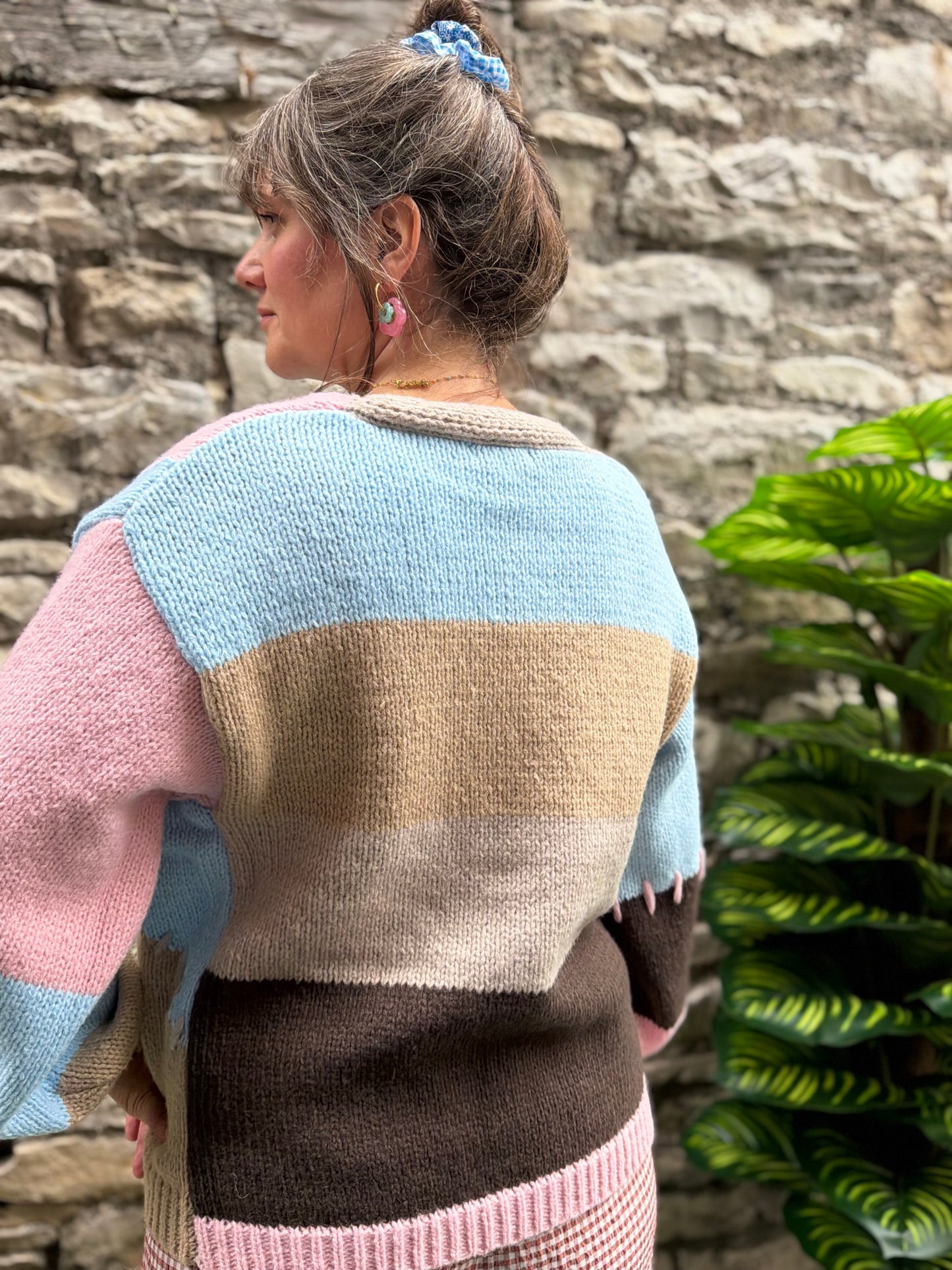 Stunning Soft Knit Sunflower Multi Coloured Cardigan In Size M/L