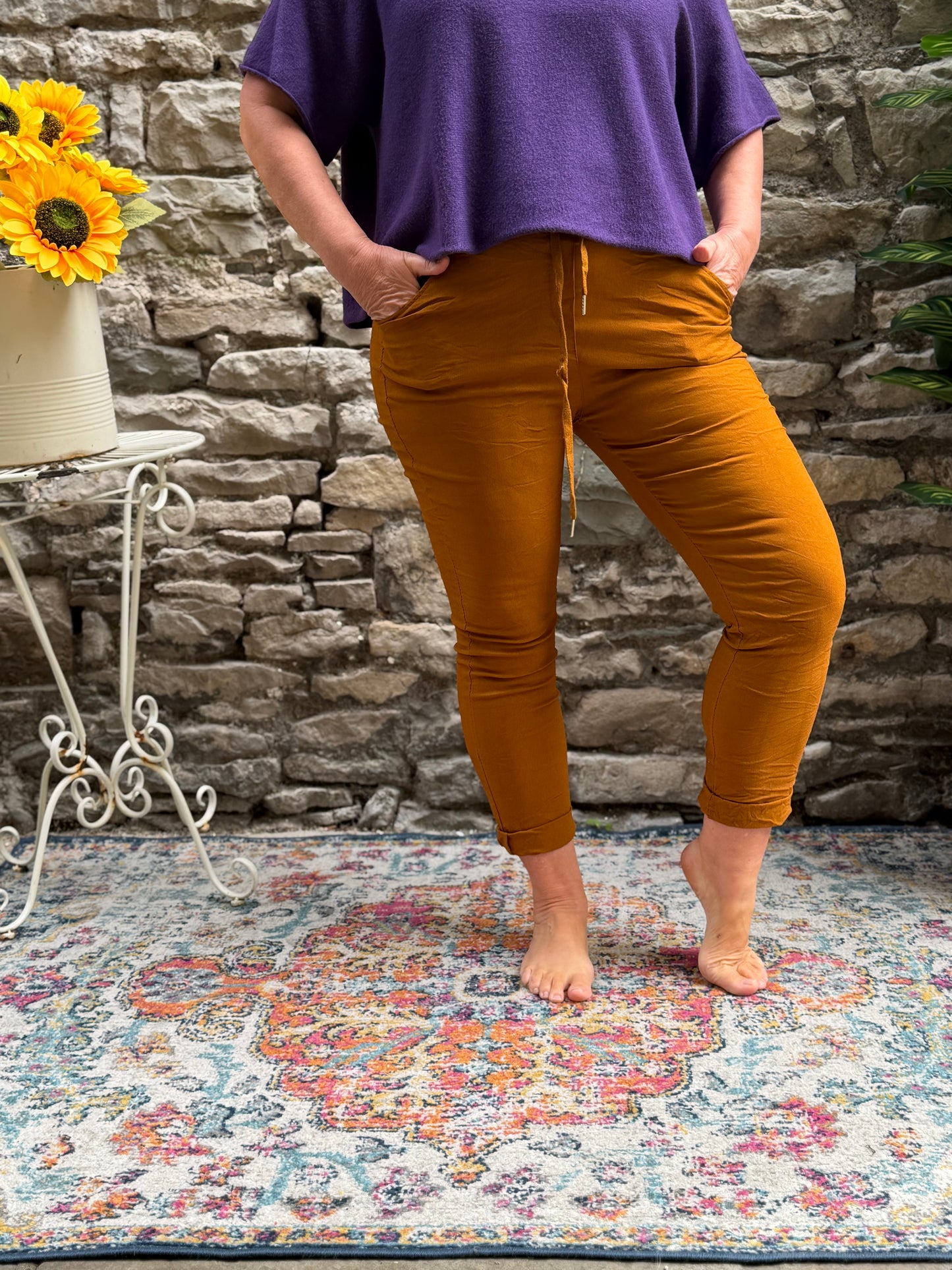 Magic Trousers/Magic Pants In Rust One Size Fits From 8-16
