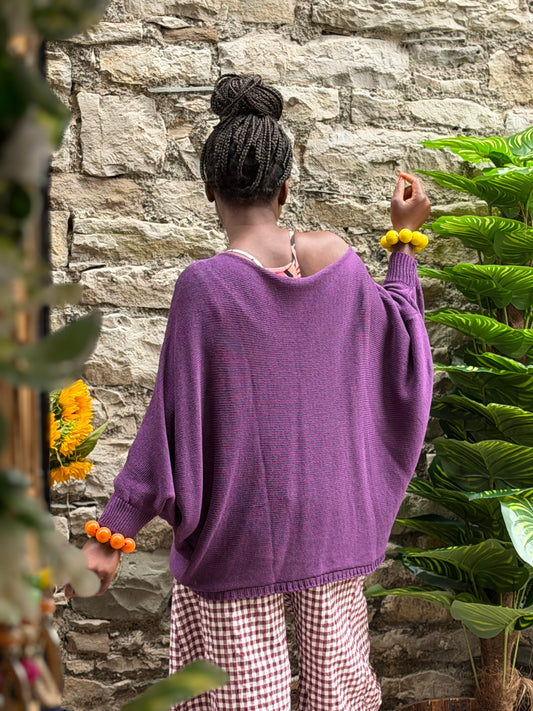 Stunning Cross-Over Front Layering Amina Top In Royal purple Colour Size 10-24