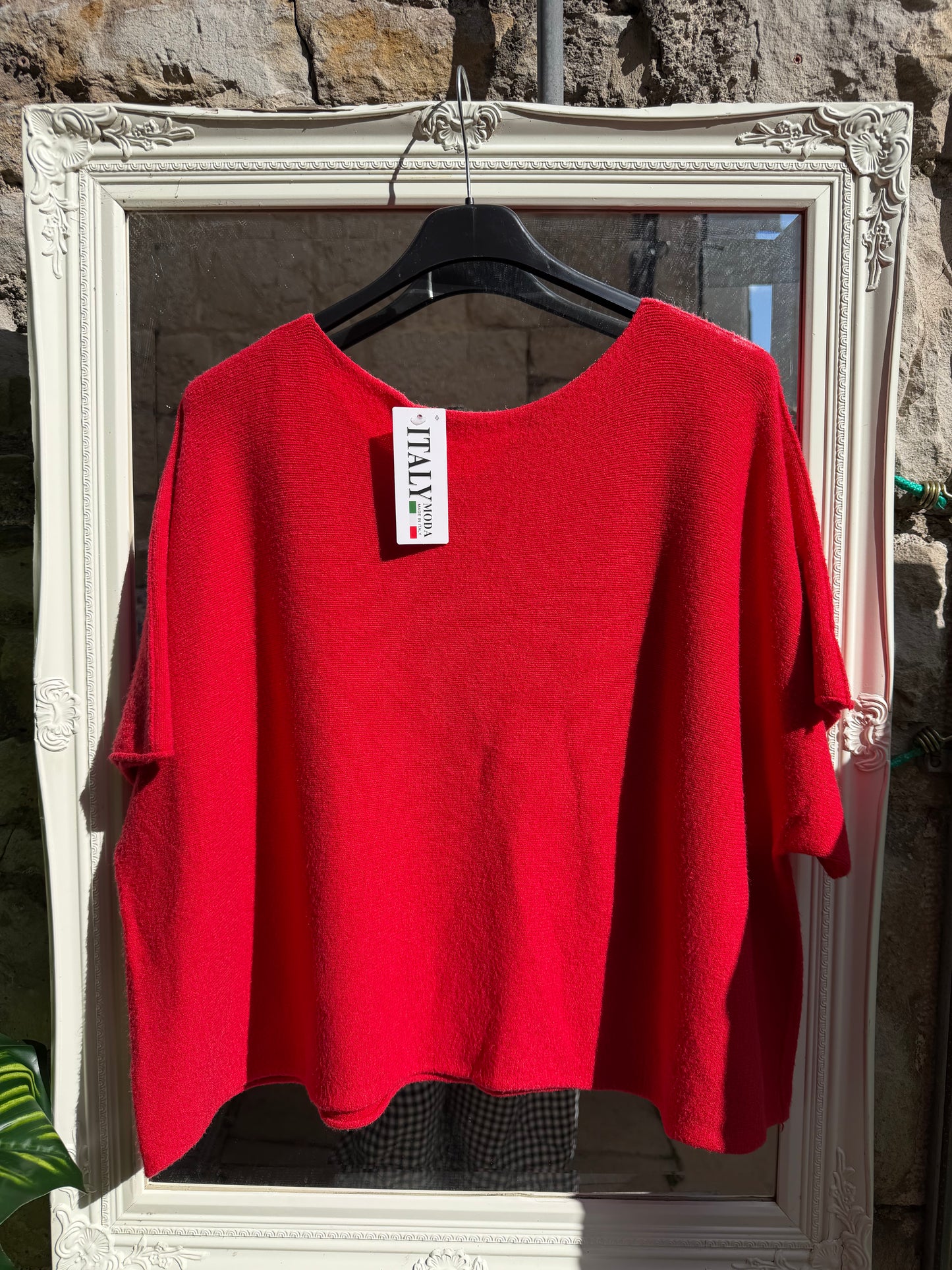 Stunning Red Ayana knitted Short Sleeve Jumper Size 8-22