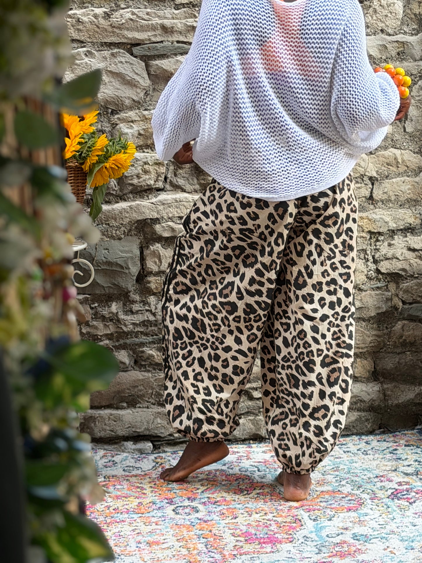 print cargo trousers one size 8-18 in animal print