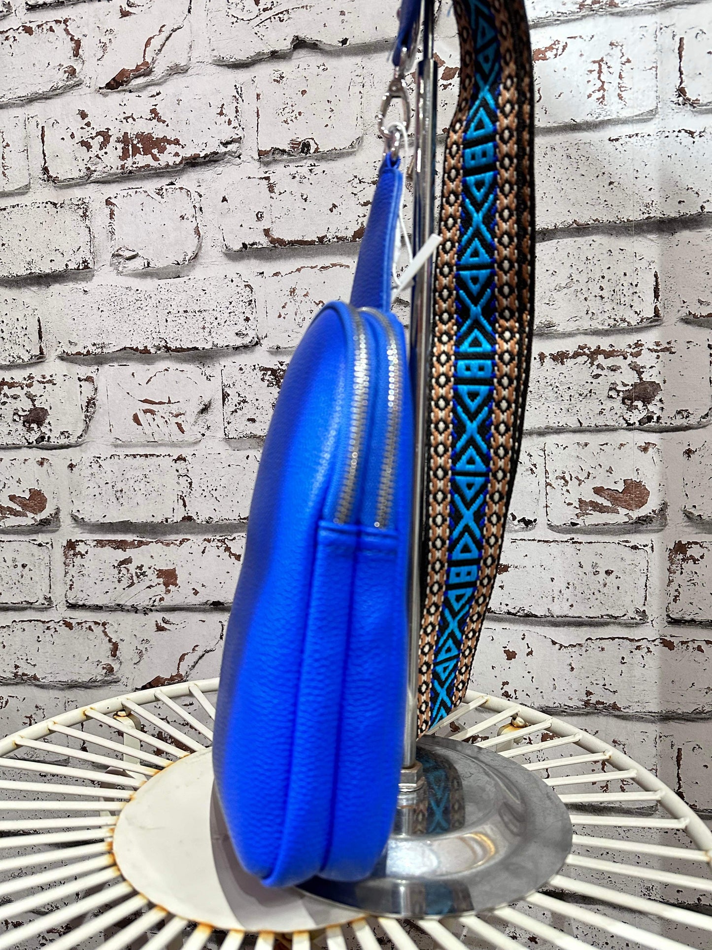 Double zip sling bag in colbalt blue Iluvmemost