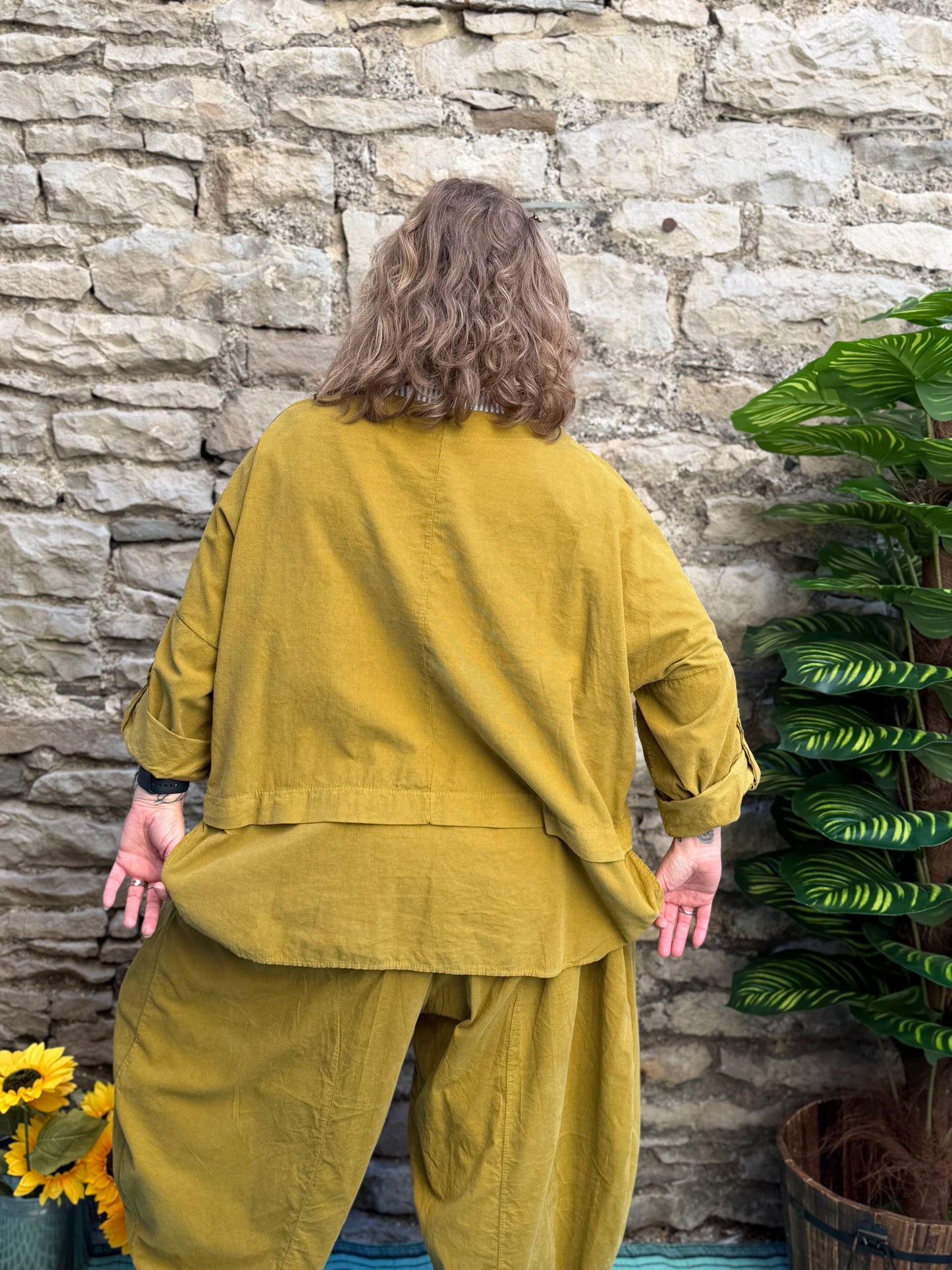Cord Yeba Top In  Fits Size 12-22 In Olive Green