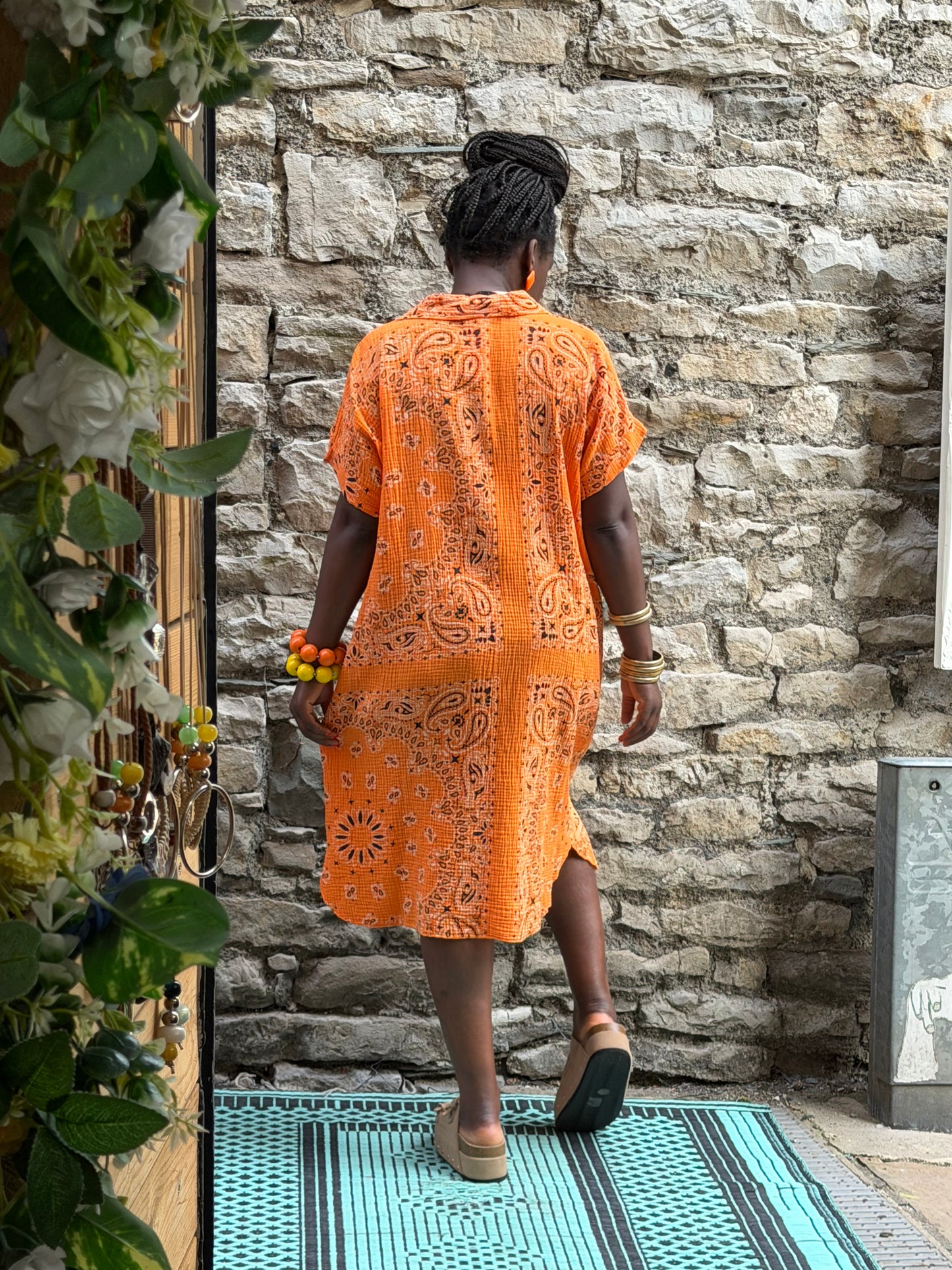 Bandanna Dress One Size Fits 8-18 in Orange