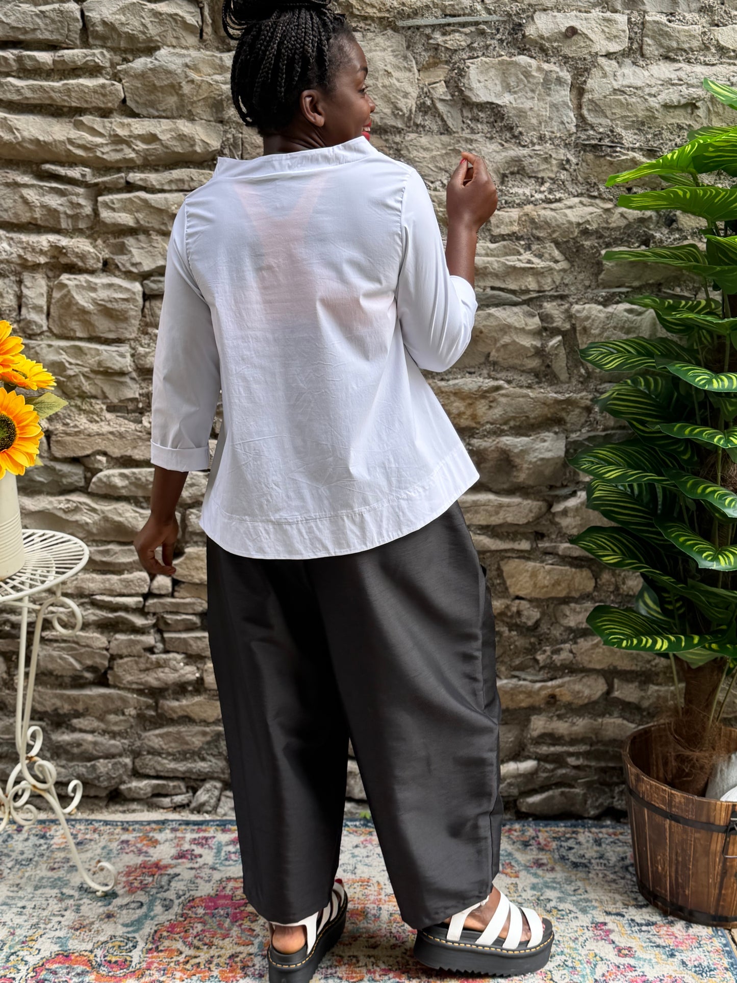 White Elegant Motema Blouse One Size From 8-16