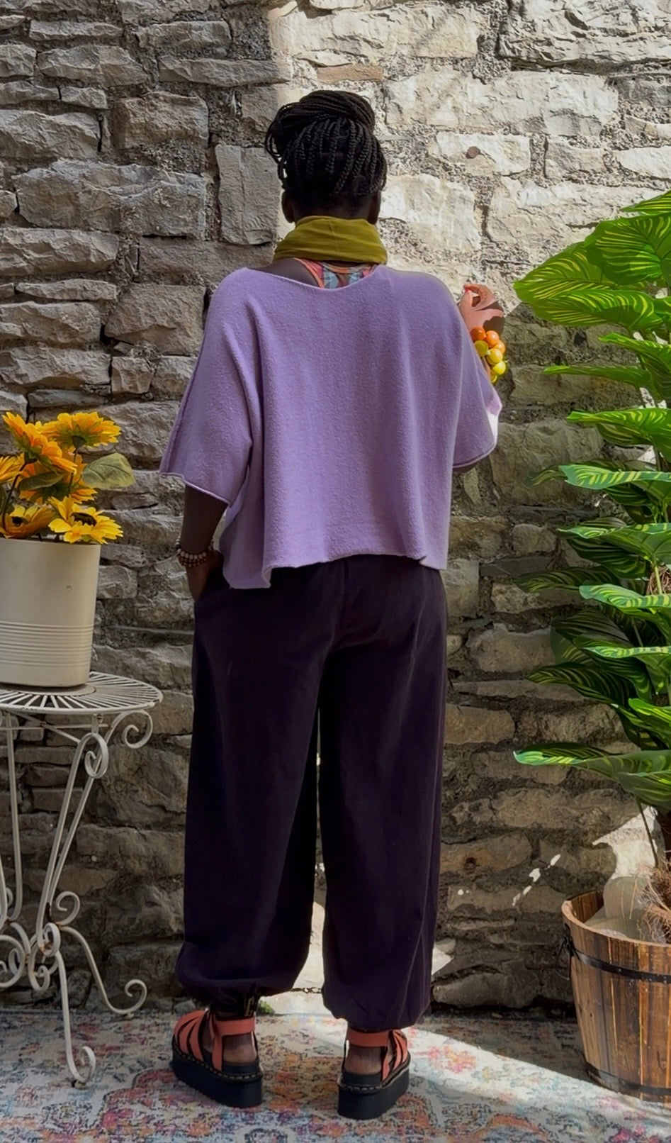 Purple Cuff Hem Cord Amoki Trousers Fit Size 8-18
