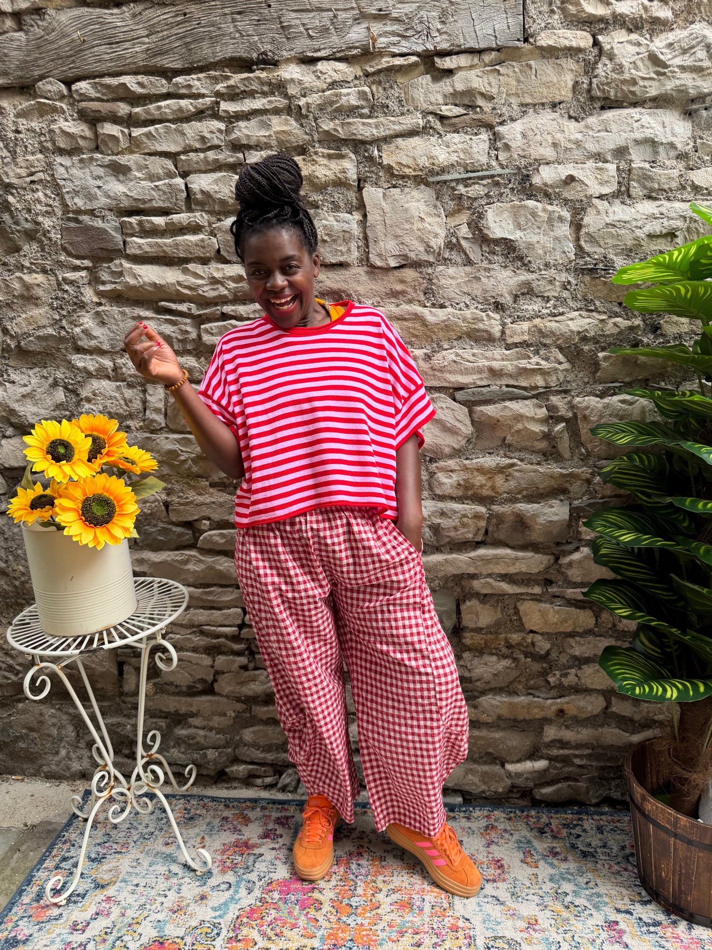 ❤️ Red Aliyah Striped Knitted Tee Size 8-20❤️