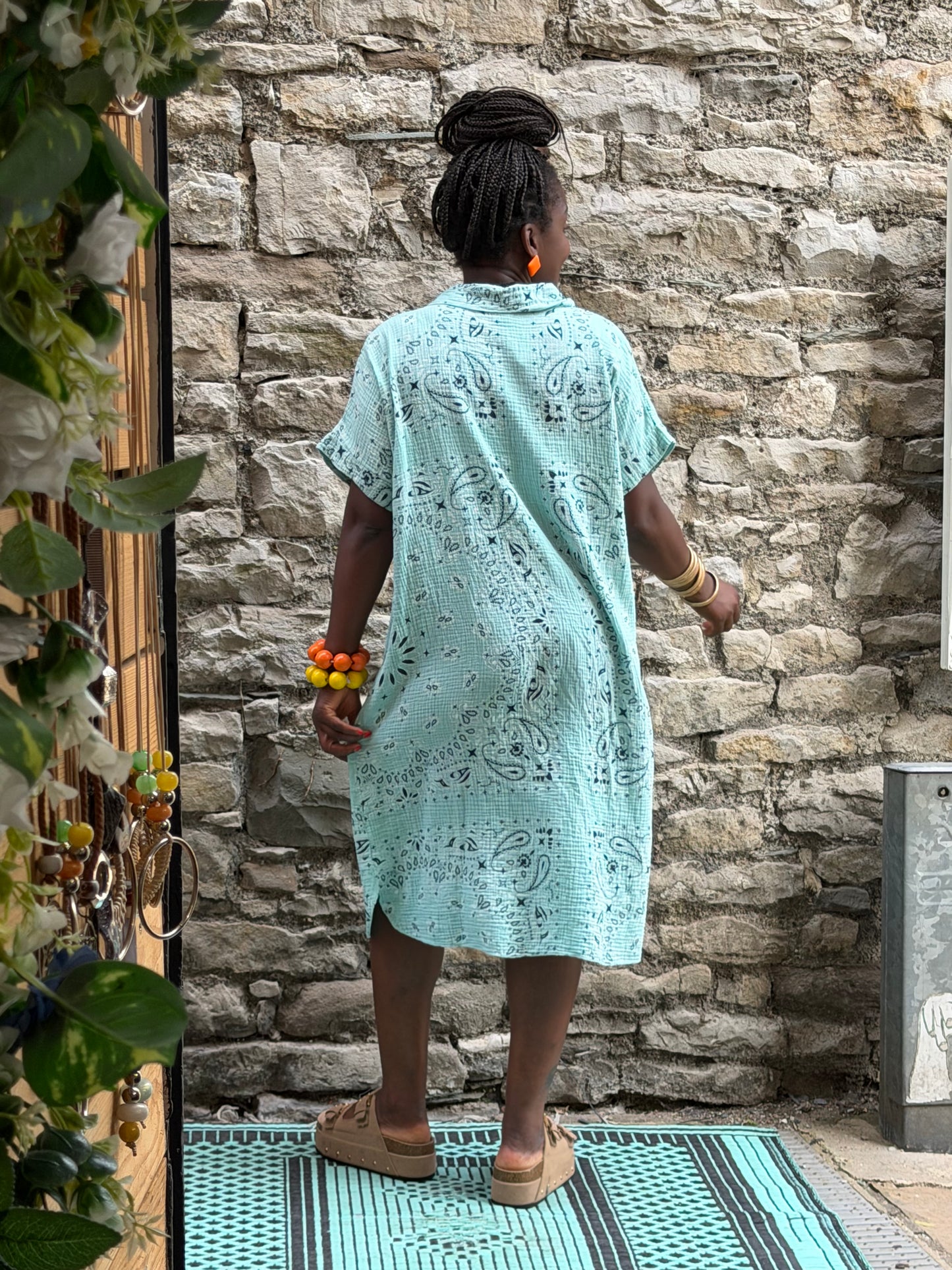 Bandanna Dress One Size Fits 8-18 in Light Minty Blue