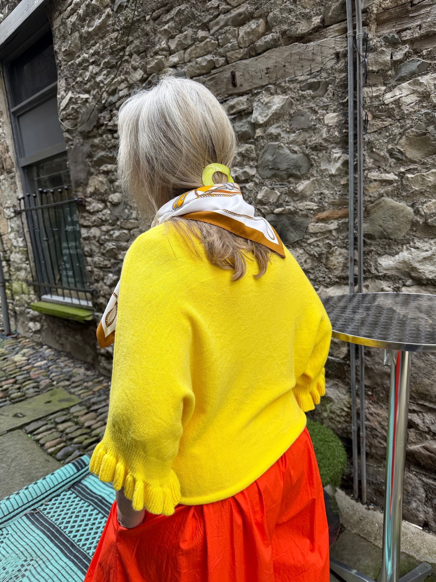 Stunning Bright Yellow Ayana knitted Bateau Neckline Short Sleeve Jumper Size 8-16