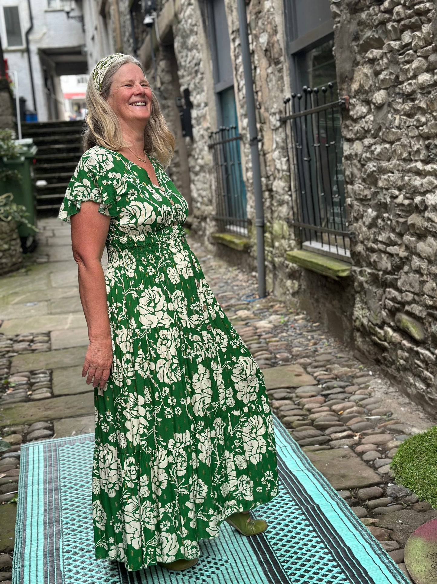 Petal Petals Sleeves Atta Dress In Maxi Length Fits Size 8-20