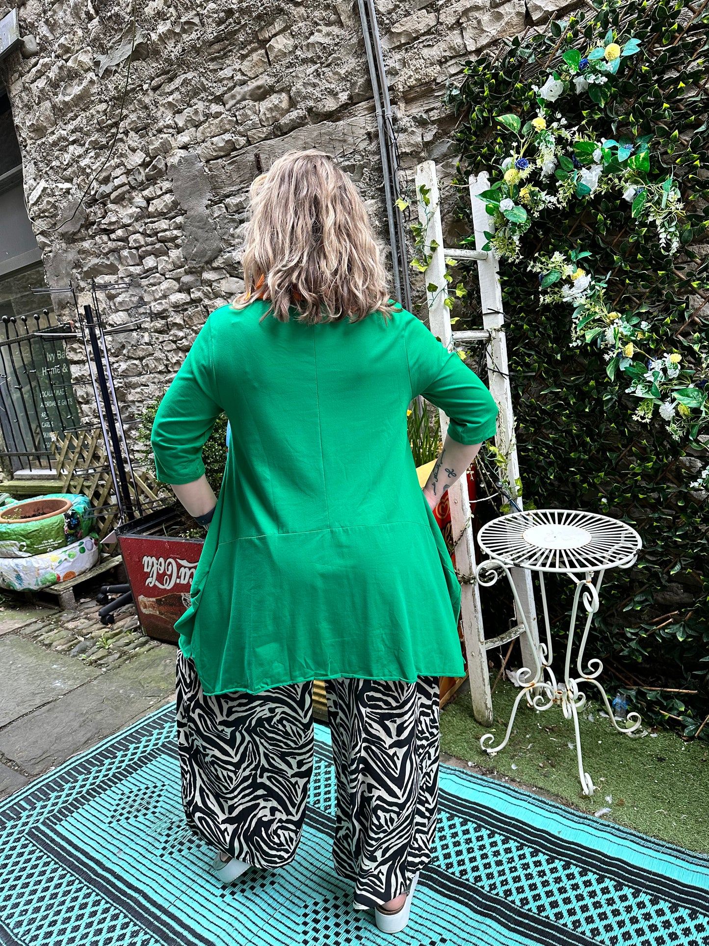 Beautiful High and Low Kima Dress-Top Fit Sizes 10-18 in Green colours