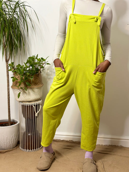 Lime Green Napa Soft Jersey Dungarees Size 8-16