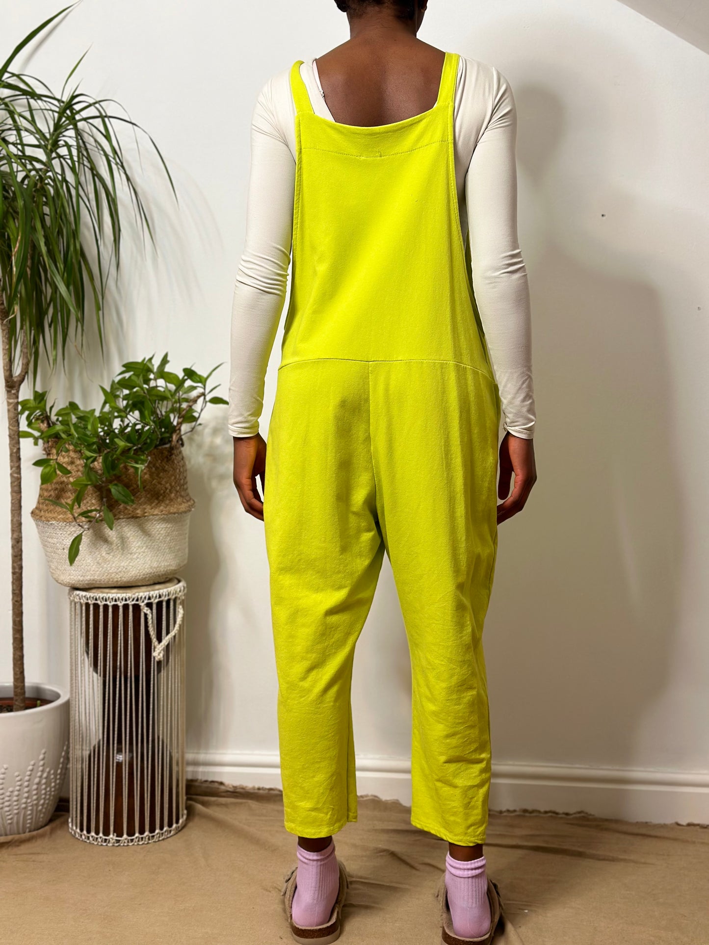 Lime Green Napa Soft Jersey Dungarees Size 8-16