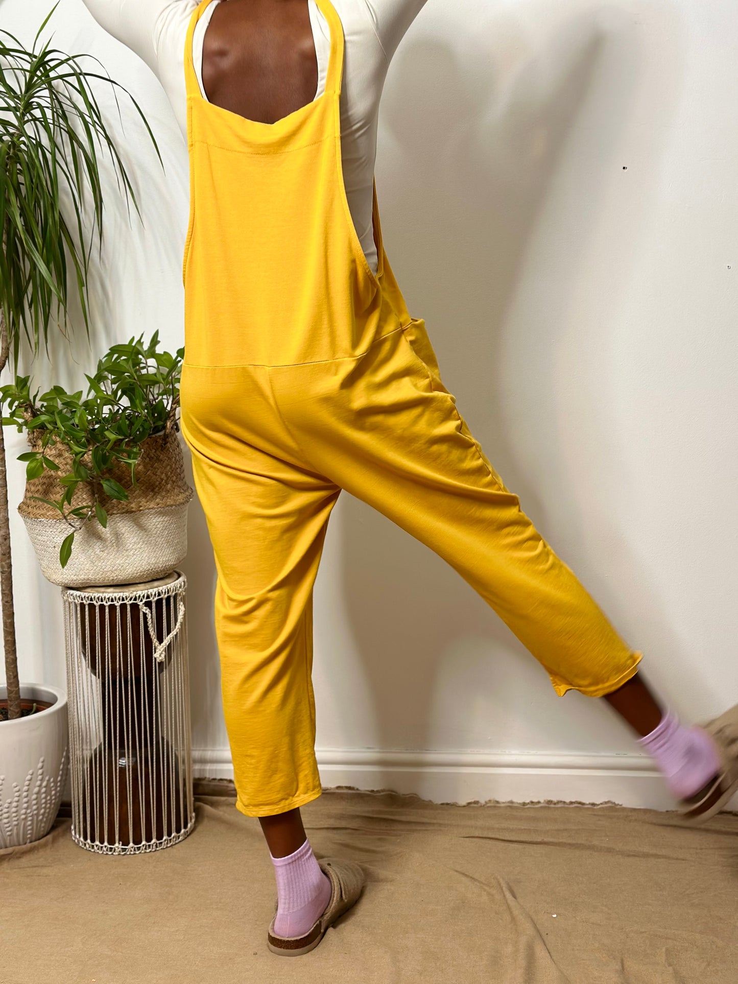 Mustard Napa Soft Jersey Dungarees Size 6-14