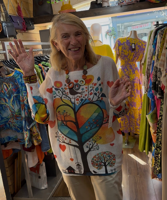 ODA Soft Knitted Tree Of Life Top Size 8-18