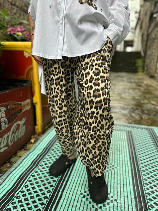 Soft Jersey Animal Print Kuiza Trousers In Fit Size 10-20