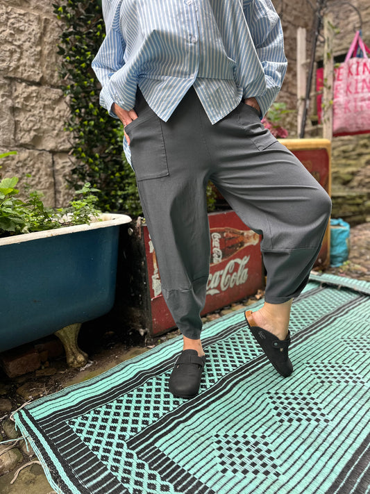Extra Stretchy Kuiza Grey Trousers Fit Size 10-20